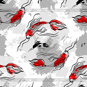 Koi fishes. Seamless pattern - vector clipart