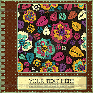 Retro floral card - vector image