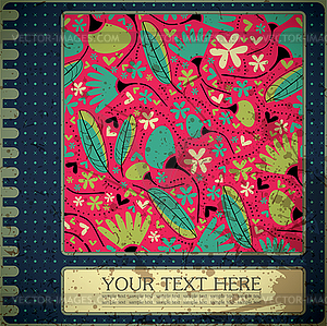 Retro floral card - vector image