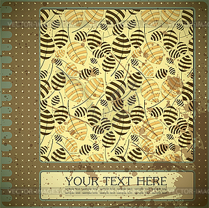 Retro floral card - vector clipart