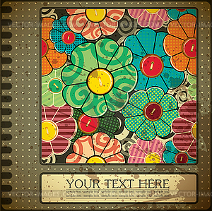 Retro floral card - vector image