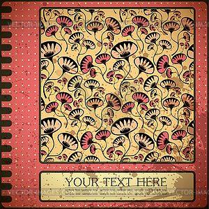 Retro floral card - vector clip art