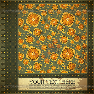 Retro floral card - vector clipart