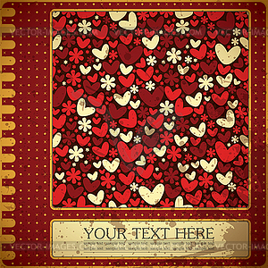 Retro valentine`s day card - vector image