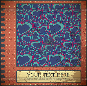 Retro valentine`s day card - vector clipart