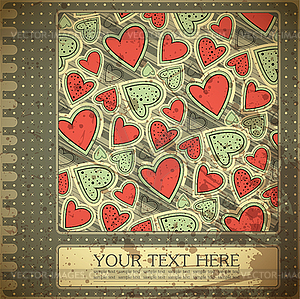 Retro valentine`s day card - vector clip art