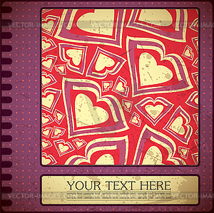 Retro valentine`s day card - vector image