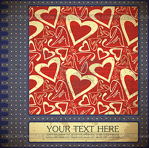 Retro valentine`s day card - vector clipart