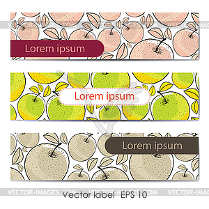 Cards with apple - vector image