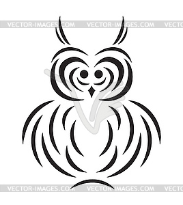 Black silhouette of owl - vector image