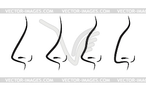 Silhouettes of noses - vector clipart