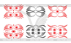 Set of abstract beautiful antique patterns - vector image