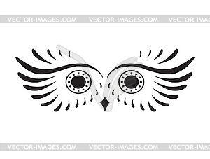 Black abstract silhouette of owl - vector clipart