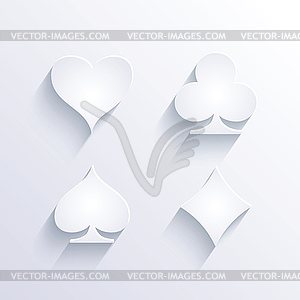 Card game icons with shadow - vector clipart