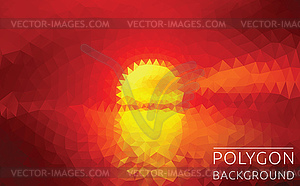 Polygonal sunset - vector clip art