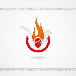 Fire icon - vector EPS clipart