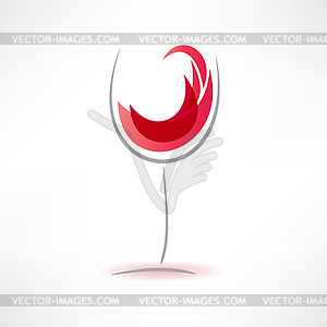 Concept glasses with drink icon - vector clip art