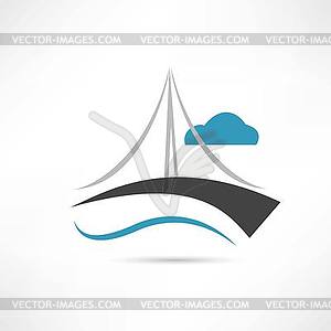 Big bridge icon - vector clip art