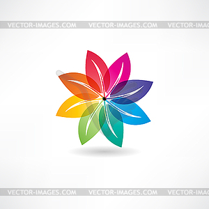 Eco leaf abstraction icon - vector image