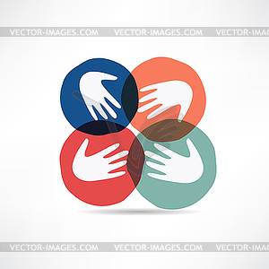Handshake and friendship icon - vector image