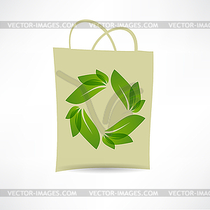 Creative eco bag icon - vector clip art