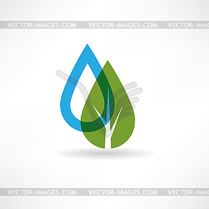 Drop on eco tree abstraction icon - royalty-free vector clipart