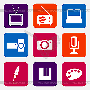 Entertainment icons - vector clip art