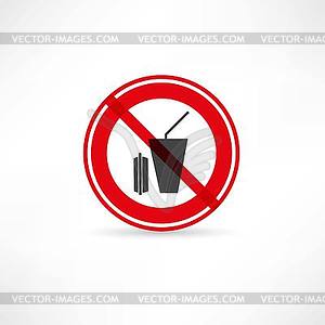 Beverages are prohibited icon - vector image