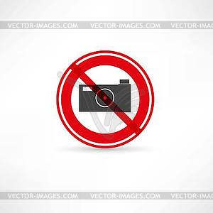 Запрещено фотографировать значок - векторный клипарт Royalty-Free