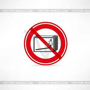 Forbidden to use fire icon - vector clip art