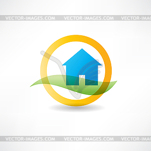 Eco house abstraction icon - vector image