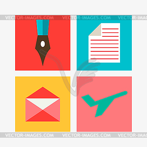 Mail icons set - vector clipart