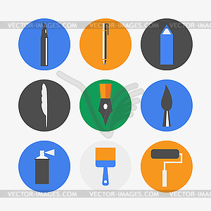 Pen icons - vector clip art