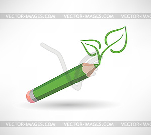 Pencil draws leaf - vector clipart / vector image