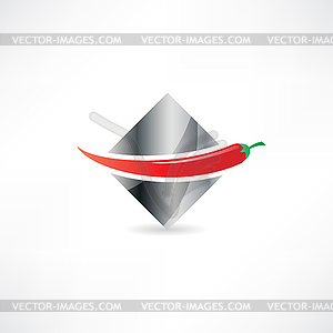 Red hot chili peppers icon - vector clip art