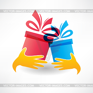 Holiday gifts icon - vector clipart