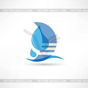 Pure and wholesome water abstraction icon - vector clip art