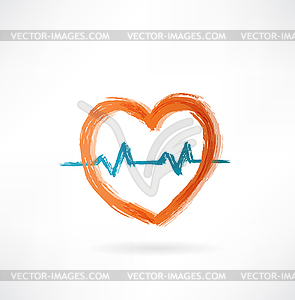 Сердце с кардиограммы - изображение в векторе / векторный клипарт