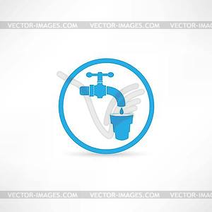 Blue tap water tap icon - vector clipart