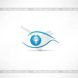 Diamond eyes icon - vector clip art