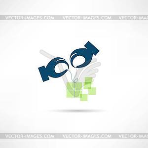 Unpack gift icon - vector image