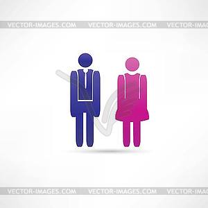 Мужчина и женщина - значок - векторное изображение EPS
