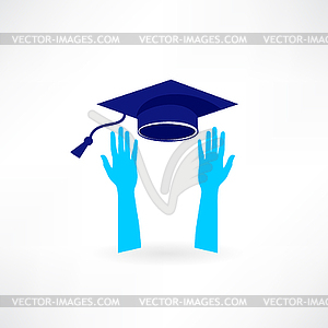 Hands up abstraction icon - vector image