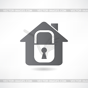 Abstract white castle and house icon - vector image