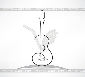 Acoustic guitar bending line icon - vector clipart