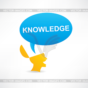 Knowledge and head icon - vector clip art