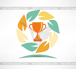 Cup champion in sport icon - vector clipart