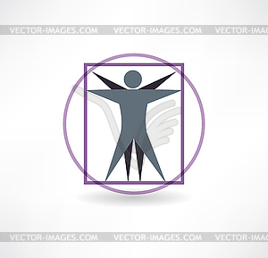 Vitruvian man icon - vector image