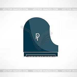Piano and music icon - vector image