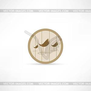 Wine in barrel icon - vector clipart